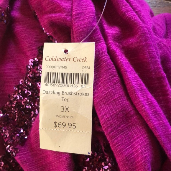 REDUCED! Plus Size Cranberry Sequenced Blouse- NWT - Picture 5 of 6